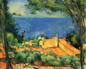 Paul Cézanne œuvres - L Estaque aux toits rouges