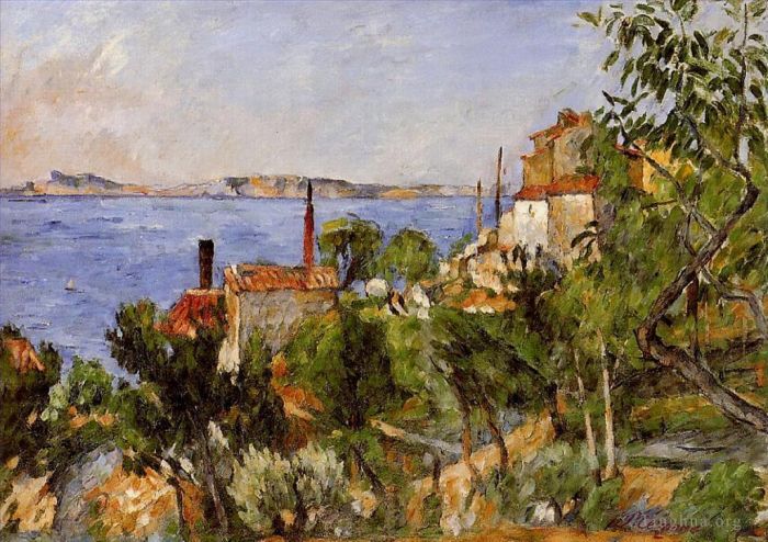 Paul Cézanne Peinture à l'huile - Étude de paysage d'après nature
