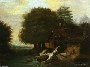 Paul Cézanne œuvres - Paysage avec moulin