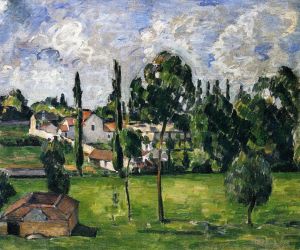 Paul Cézanne œuvres - Paysage avec ligne de flottaison