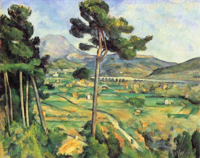 Paul Cézanne Peinture à l'huile - Paysage avec viaduc Montagne Sainte Victoire