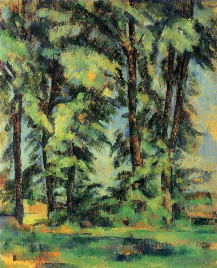 Paul Cézanne Peinture à l'huile - Grands arbres au Jas de Bouffan