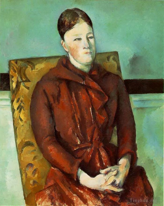 Paul Cézanne Peinture à l'huile - Madame Cézanne sur une chaise jaune
