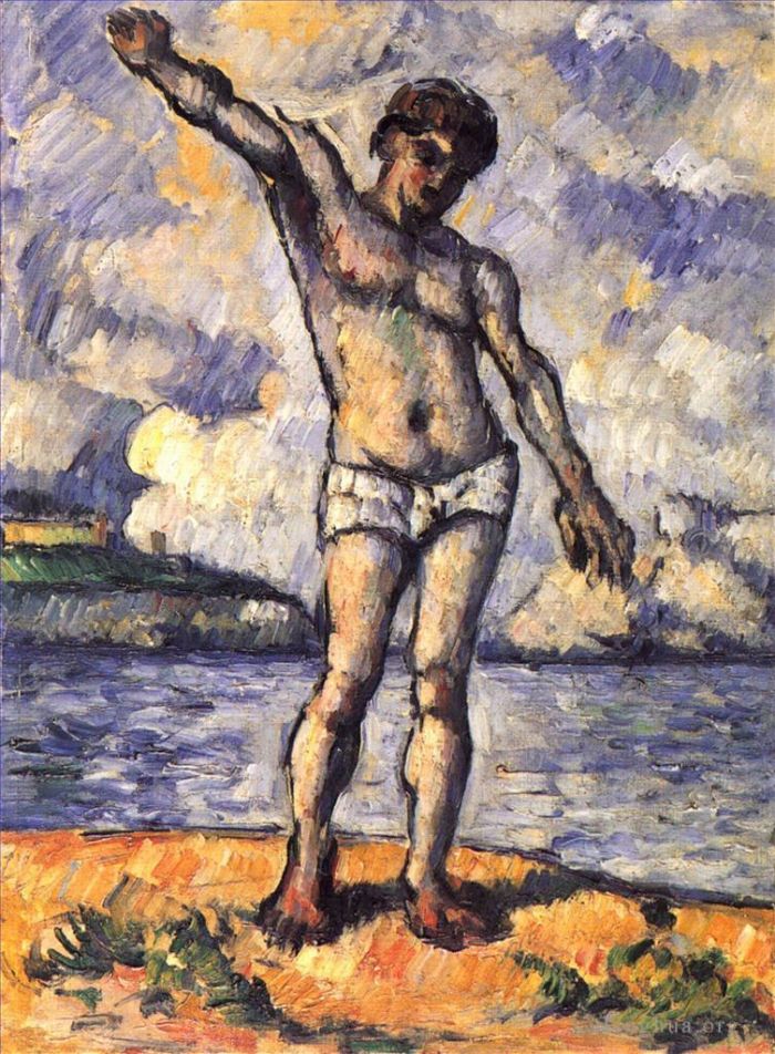 Paul Cézanne Peinture à l'huile - Homme Debout, Bras Étendus