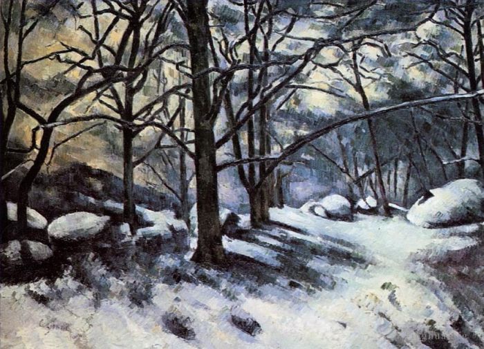 Paul Cézanne Peinture à l'huile - Fonte des neiges Fontainbleau