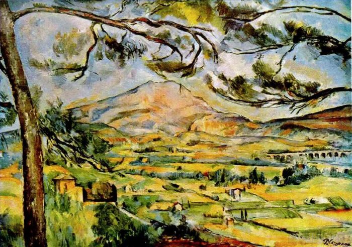 Paul Cézanne Peinture à l'huile - Montagne Sainte-Victoire avec Grand Pin