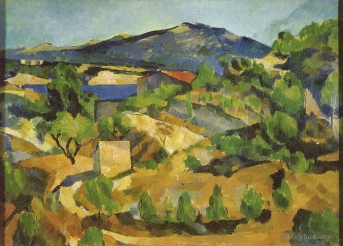 Paul Cézanne Peinture à l'huile - Montagnes de Provence L Estaque