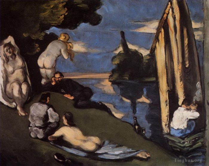 Paul Cézanne Peinture à l'huile - Pastorale ou Idylle