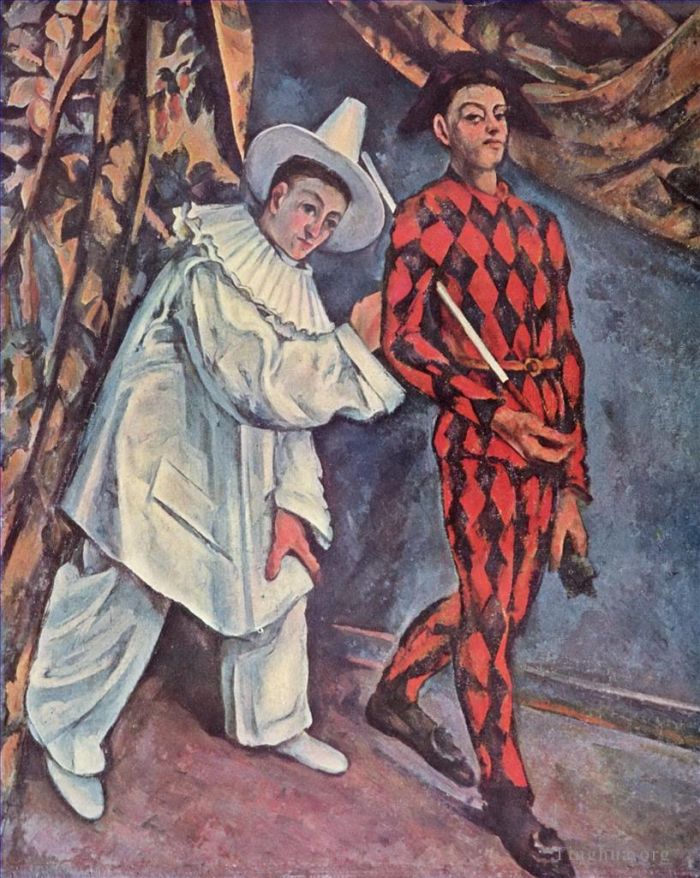 Paul Cézanne Peinture à l'huile - Pierrot et Arlequin Mardi Gras