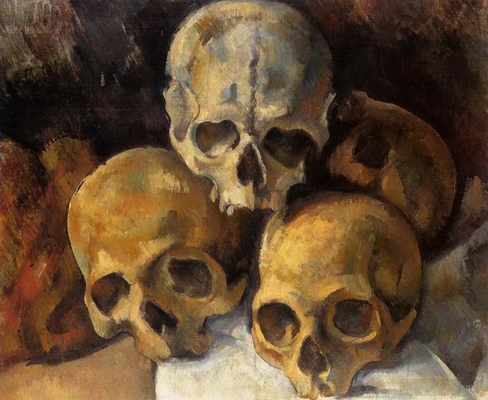 Paul Cézanne Peinture à l'huile - Pyramide de crânes