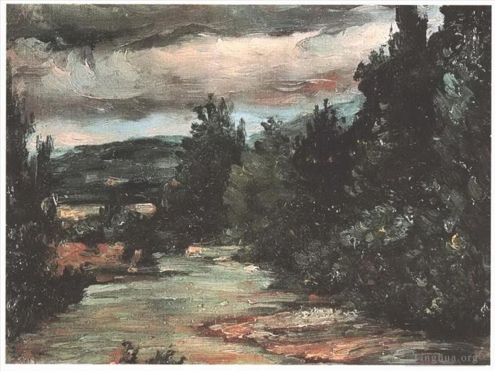 Paul Cézanne Peinture à l'huile - Rivière dans la plaine