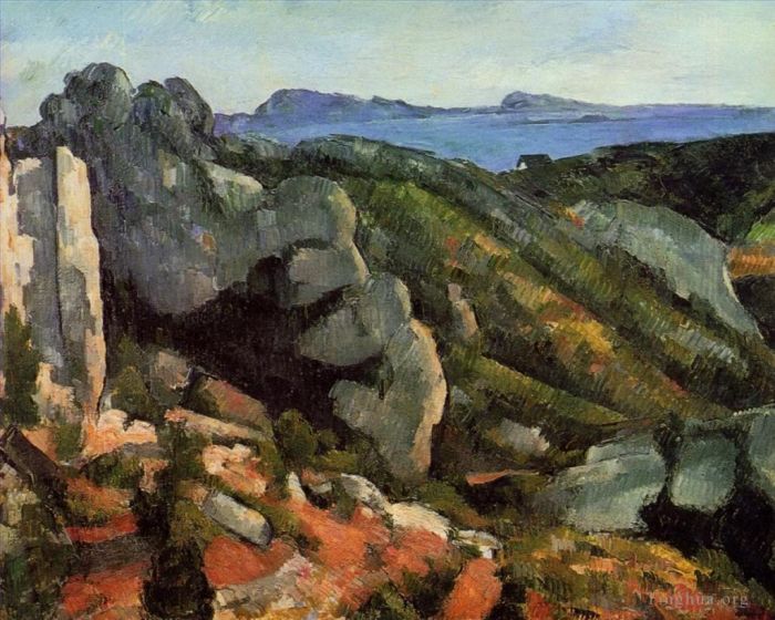Paul Cézanne Peinture à l'huile - Rochers à L'Estaque