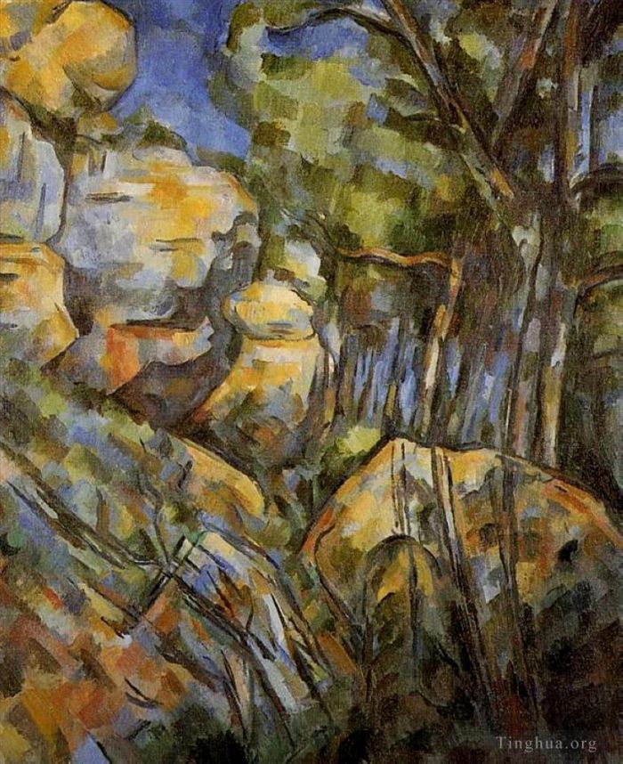 Paul Cézanne Peinture à l'huile - Rochers près des grottes sous le Château Noir