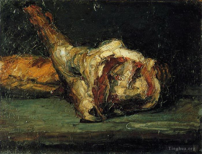 Paul Cézanne Peinture à l'huile - Nature Morte Pain et Gigot d'Agneau