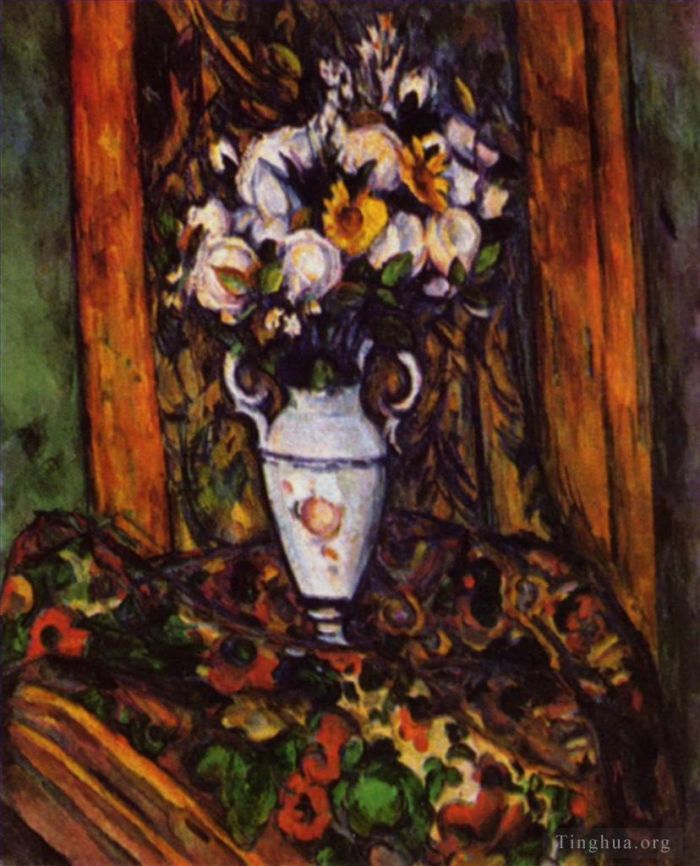 Paul Cézanne Peinture à l'huile - Vase nature morte avec fleurs