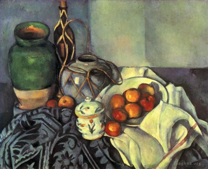 Paul Cézanne Peinture à l'huile - Nature morte aux pommes