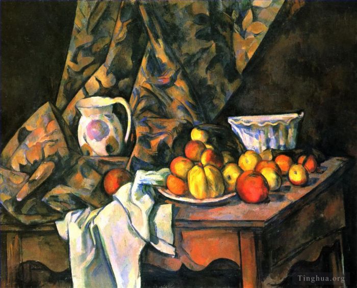 Paul Cézanne Peinture à l'huile - Nature morte au porte-fleurs