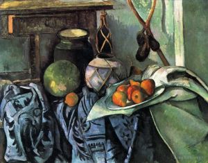 Paul Cézanne œuvres - Nature morte au pot de gingembre et aux aubergines