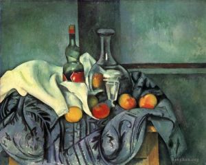 Paul Cézanne œuvres - Bouteille de menthe poivrée nature morte