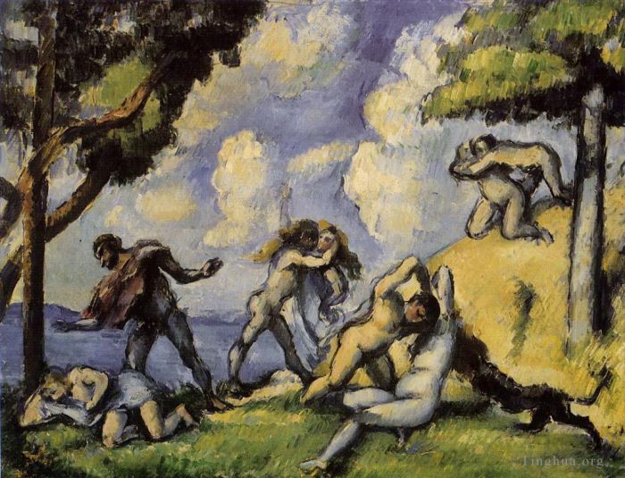 Paul Cézanne Peinture à l'huile - La bataille de l'amour