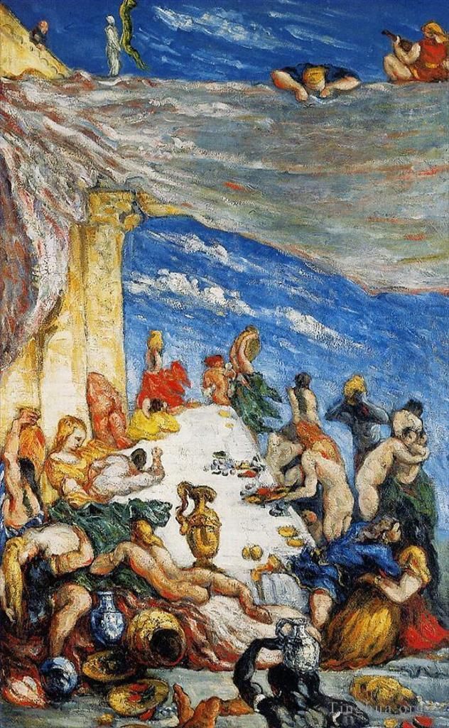 Paul Cézanne Peinture à l'huile - La fête Le banquet de Nabuchodonosor