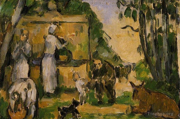 Paul Cézanne Peinture à l'huile - La fontaine