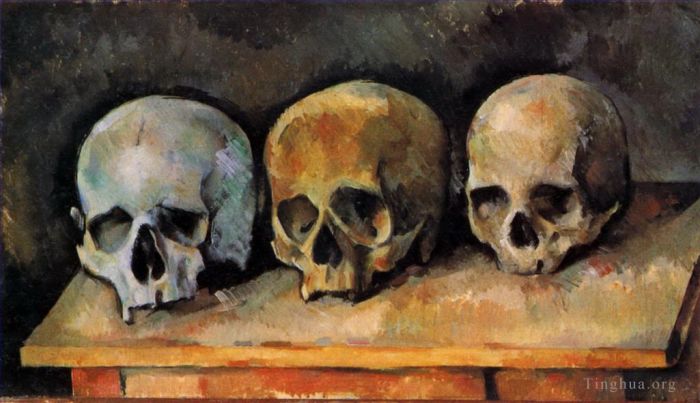 Paul Cézanne Peinture à l'huile - Les trois crânes