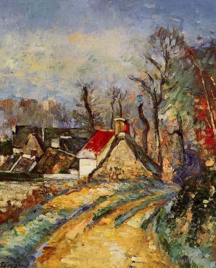 Paul Cézanne Peinture à l'huile - Le tournant de la route à Auvers