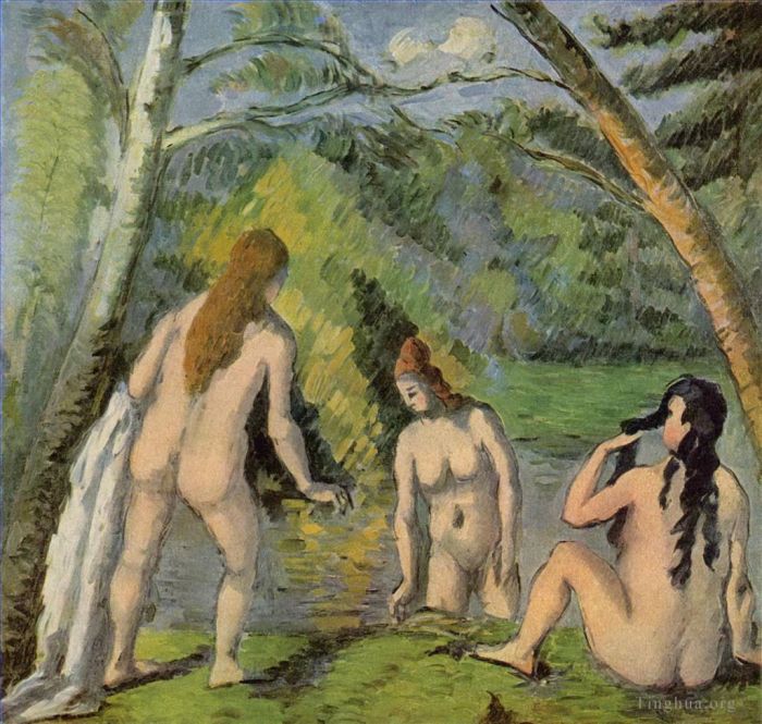 Paul Cézanne Peinture à l'huile - Trois baigneurs 1882