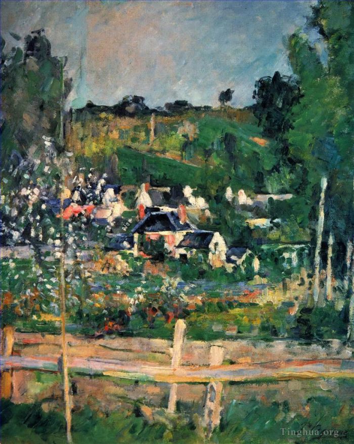 Paul Cézanne Peinture à l'huile - Vue d'Auvers 2