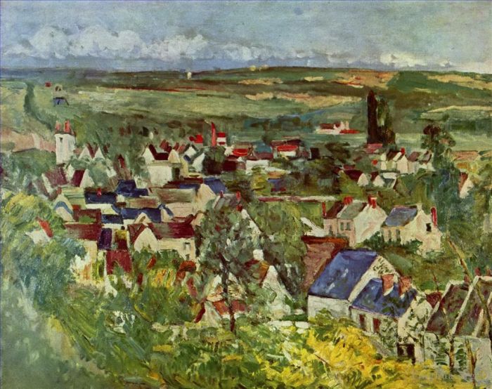 Paul Cézanne Peinture à l'huile - Vue d'Auvers