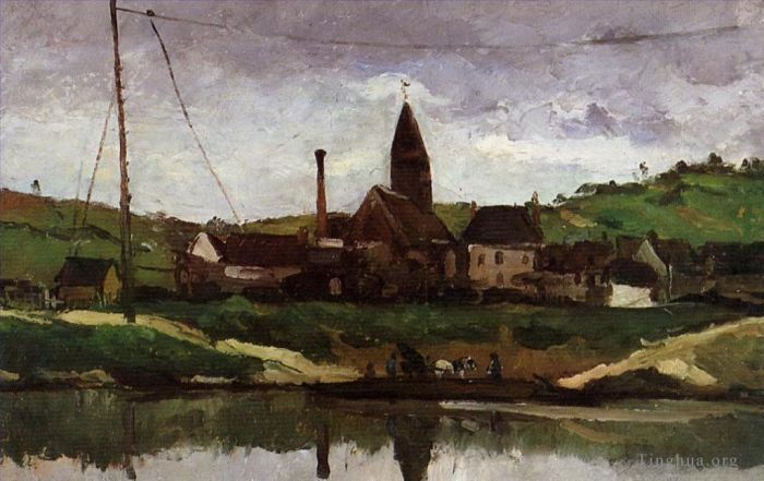 Paul Cézanne Peinture à l'huile - Vue de Bonnières