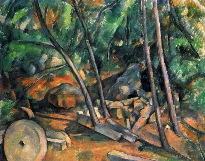Paul Cézanne Peinture à l'huile - Bois avec meule