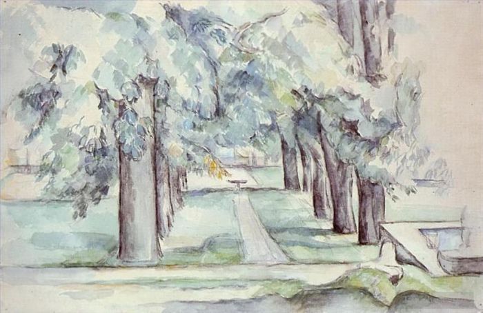 Paul Cézanne Types de peintures - Bassin et allée de châtaigniers au Jas de Bouffan