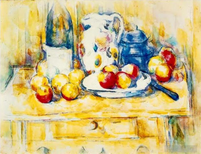 Paul Cézanne Types de peintures - Nature morte aux pommes, une bouteille et un pot à lait