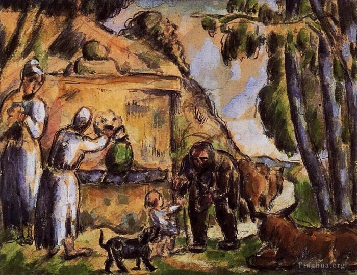 Paul Cézanne Types de peintures - La Fontaine 2