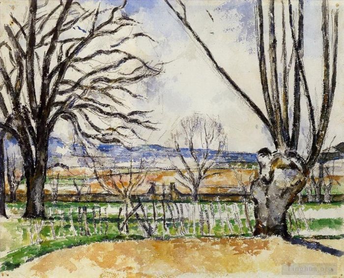 Paul Cézanne Types de peintures - Les arbres du Jas de Bouffan au printemps