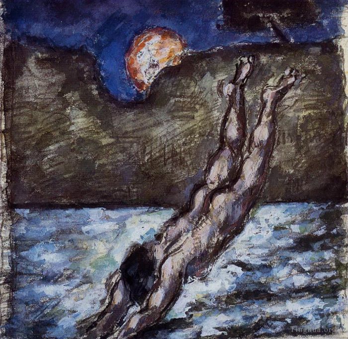 Paul Cézanne Types de peintures - Femme plongeant dans l'eau