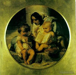 Paul Delaroche œuvres - Un enfant apprenant à lire 1848