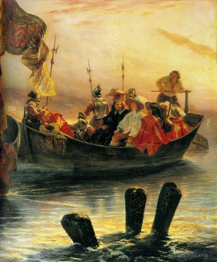 Paul Delaroche Peinture à l'huile - Cardinal Richelieu 182à gauche