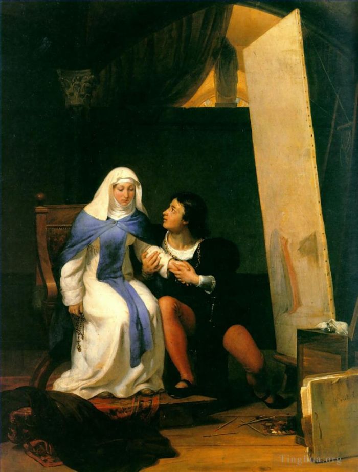 Paul Delaroche Peinture à l'huile - Filippo Lippo tombe amoureux de son modèle 1822