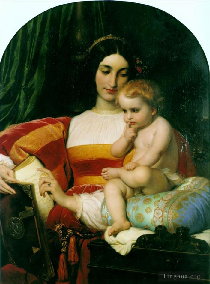 Paul Delaroche Peinture à l'huile - L'enfance de Pic de la Mirandole 1842
