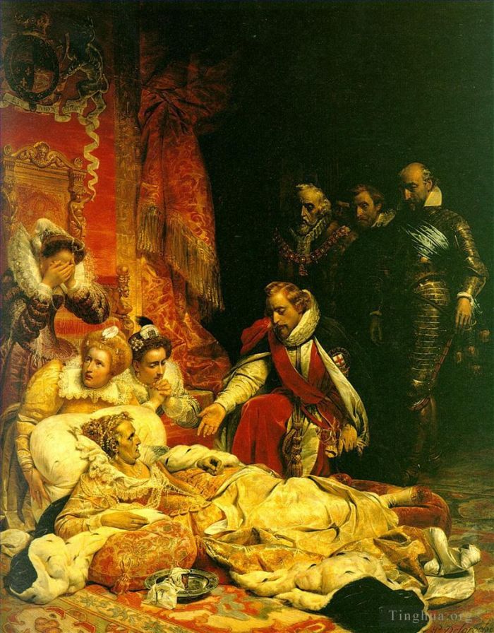 Paul Delaroche Peinture à l'huile - Décès d'Elizabeth 1828
