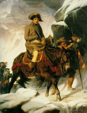 Paul Delaroche œuvres - Napoléon traversant les Alpes 1850