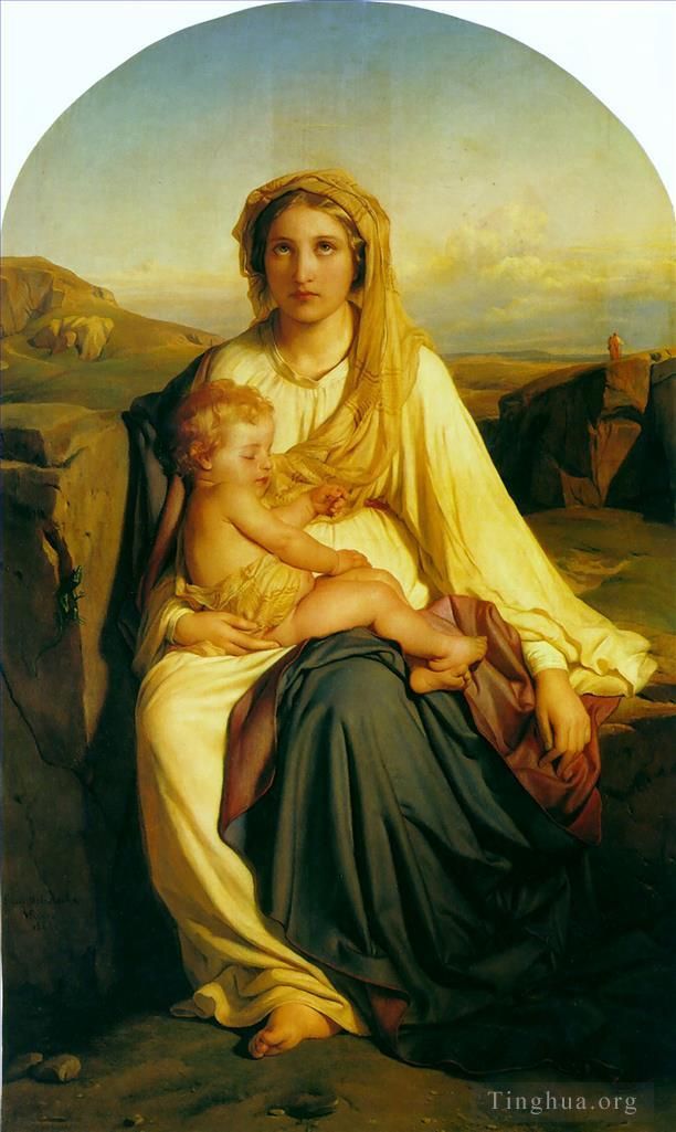 Paul Delaroche Peinture à l'huile - Vierge à l'enfant 1844