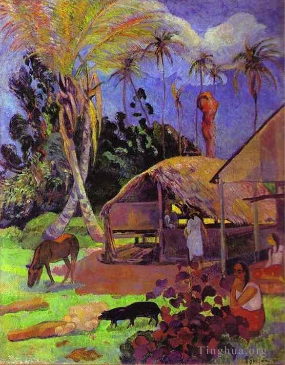 Paul Gauguin Peinture à l'huile - Cochons noirs