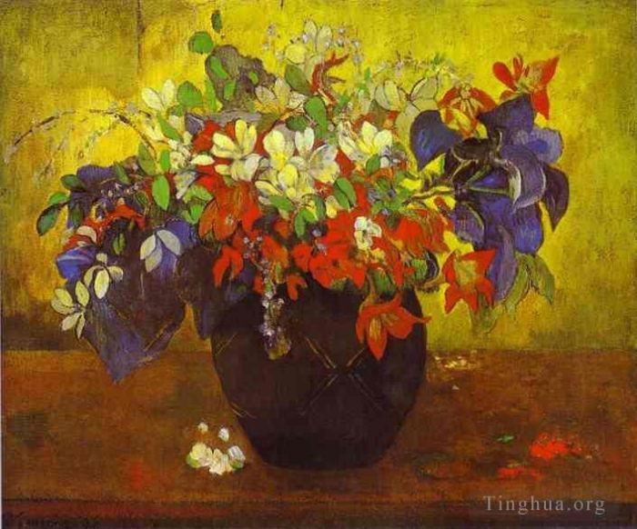 Paul Gauguin Peinture à l'huile - Bouquet de fleurs