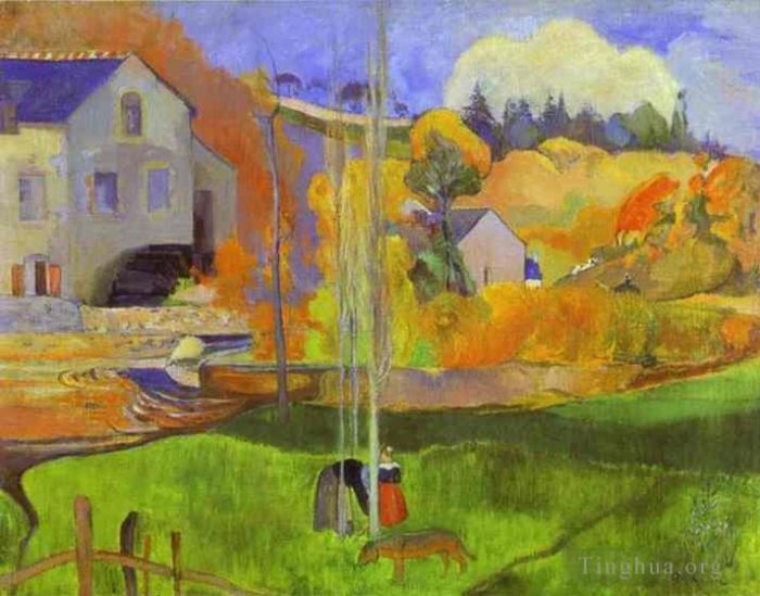 Paul Gauguin Peinture à l'huile - Paysage Breton Le Moulin David
