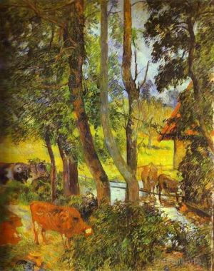 Paul Gauguin œuvres - Boire du bétail