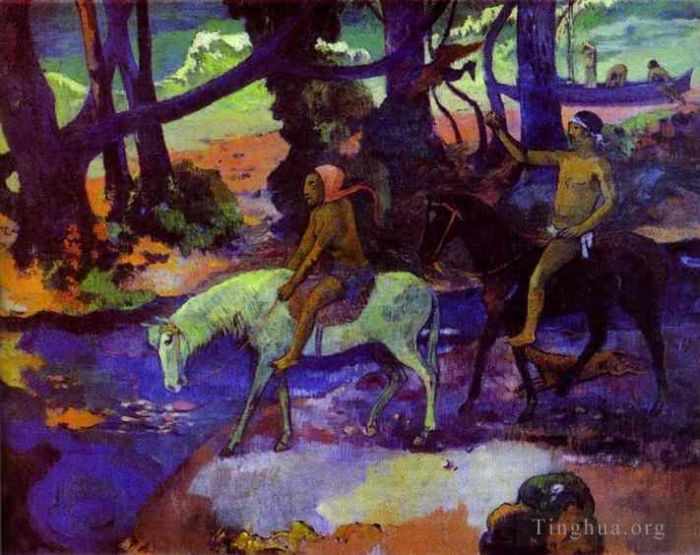 Paul Gauguin Peinture à l'huile - Ford s'enfuit